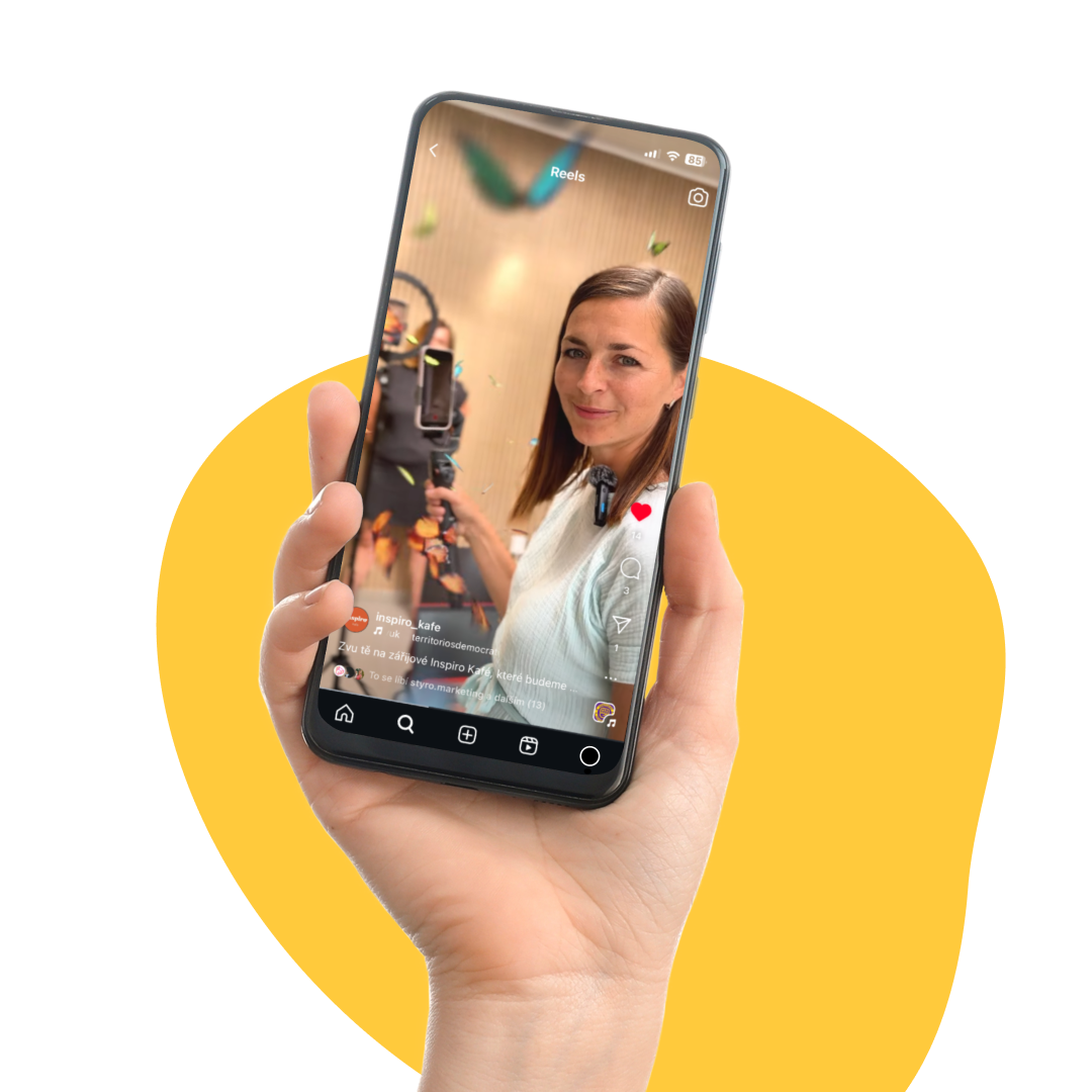 Instagram Reels ukázka na telefonu
